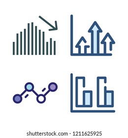 graph icon set. vector set about line chart, bar chart and growth icons set.