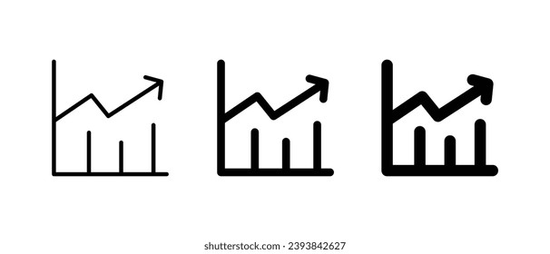 Graph icon set vector, outline icon vector for web and mobile apps
