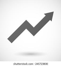 graph   icon with shadow on white background