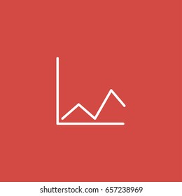 graph icon. sign design. red background