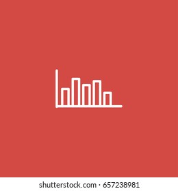 graph icon. sign design. red background