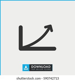 graph icon. Simple filled graph vector icon. On white background.