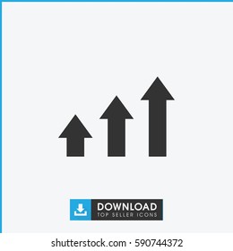 graph icon. Simple filled graph vector icon. On white background.