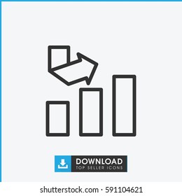 graph icon. Simple outline graph vector icon. On white background.