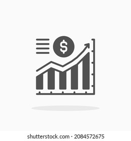 Graph icon. Solid or Glyph style. Vector illustration. Enjoy this icon for your project.