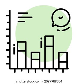 icono gráfico, Encuesta y comentarios, ilustración vectorial moderna 