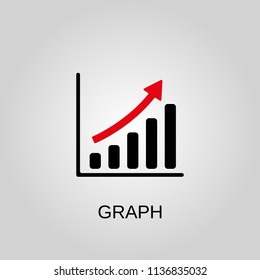 Graph icon. Graph symbol. Flat design. Stock - Vector illustration
