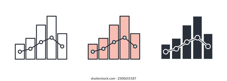 Graph icon symbol vector illustration isolated on white background