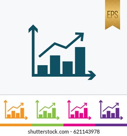 Graph Icon Symbol Vector Illustration Flat Isolated