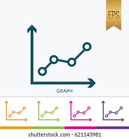 Graph Icon Symbol Vector Illustration Flat Isolated Design