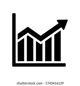 graph up icon symbol vector on white background