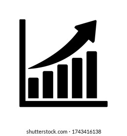 graph up icon symbol vector on white background