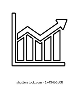 graph up icon symbol vector on white background