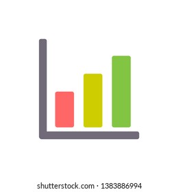 Graph icon trending upwards with different colored columns