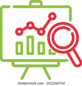 Graph icon in trendy flat design isolated on white background
