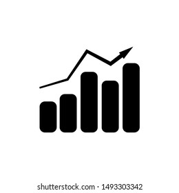 graph icon in trendy flat design