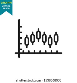 graph icon in trendy flat design 