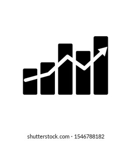 graph icon in trendy flat design