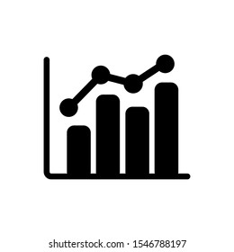 graph icon in trendy flat design
