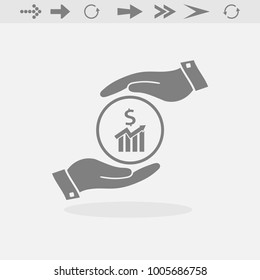 Graph Icon in trendy flat style isolated on grey background. UI. Vector illustration, EPS10.