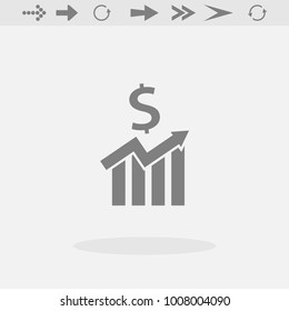 Graph Icon in trendy flat style isolated on grey background. Chart bar symbol for your web site design, logo, app, UI. Vector illustration, EPS10.