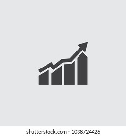 Graph Icon in trendy flat style isolated on grey background. Chart bar symbol for your web site design, logo, app, UI. Vector illustration, EPS10.