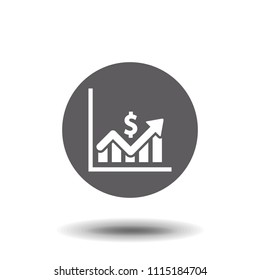 Graph Icon in trendy flat style isolated on white background. Chart bar symbol for your web site design, logo, app, UI. Vector illustration.
