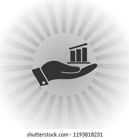Graph Icon in trendy flat style isolated on grey background.