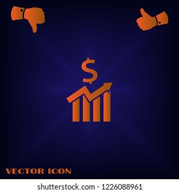 Graph Icon in trendy flat style isolated on grey background.