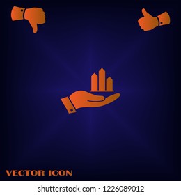 Graph Icon in trendy flat style isolated on grey background.