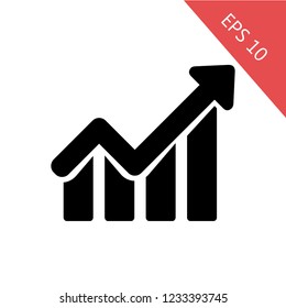 Graph Icon in trendy flat style isolated on grey background. Chart bar symbol for your web site design, logo, app, Vector illustration, EPS10.