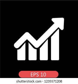Graph Icon in trendy flat style isolated on grey background. Chart bar symbol for your web site design, logo, app, Vector illustration, EPS10.