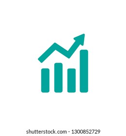 Graph Icon in trendy flat style isolated on white . Chart bar symbol for your web site design, logo, app, UI.
