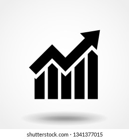 Graph Icon in trendy flat style isolated on grey background. Chart bar symbol for your web site design, logo, app, UI. Vector illustration, EPS10.