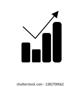Graph Icon in trendy flat style isolated on grey background. Chart bar symbol