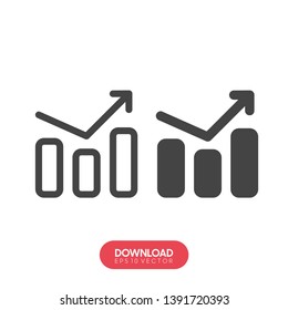 Graph Icon in trendy flat style isolated on grey background. Chart bar symbol for your web site design, logo, app, UI. Vector illustration, EPS10. - Vector