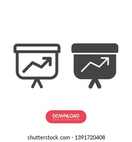 Graph Icon in trendy flat style isolated on grey background. Chart bar symbol for your web site design, logo, app, UI. Vector illustration, EPS10. - Vector