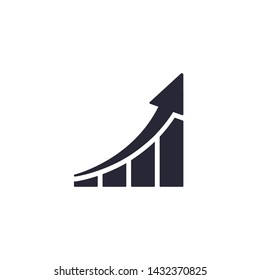 Graph Icon in trendy flat style isolated on white background. Chart bar symbol with arrow for your web site design. Vector illustration.