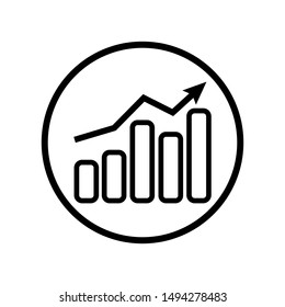graph icon in trendy flat style
