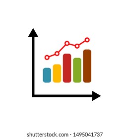 graph icon in trendy flat style