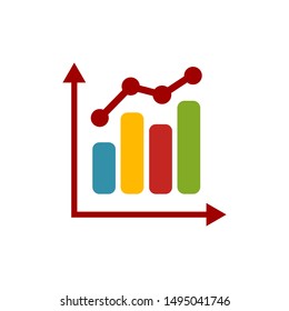 graph icon in trendy flat style