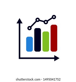 graph icon in trendy flat style