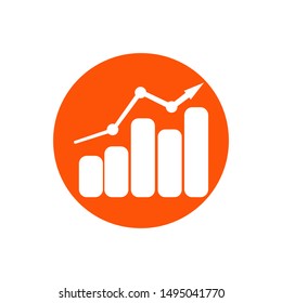 graph icon in trendy flat style