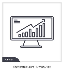 Graph Icon in trendy flat style isolated on grey background. Chart bar symbol for your web site design, logo, app, UI. Vector illustration