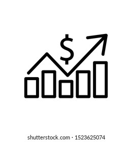 Graph Icon in trendy flat style isolated on grey background. Chart symbol for your web site design, logo, app, UI. Vector illustration, EPS10.