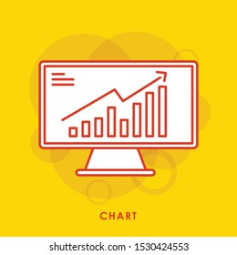 
Graph Icon in trendy flat style isolated on yellow background. Chart bar symbol for your web site design, logo, app, UI. Vector illustration, EPS10.