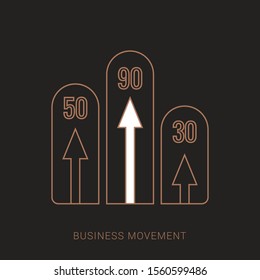 Graph Icon in trendy flat style isolated on brown background