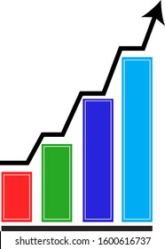 Graph Icon in trendy flat style isolated on white background. Chart bar symbol for your web site design, logo, app, UI. Vector illustration, EPS10.