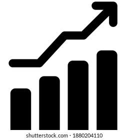 Graph Icon in trendy flat style isolated on white background. Chart bar symbol for your web site design, logo, app, UI. Vector illustration.