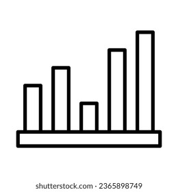 Icono gráfico en estilo plano de moda aislado en fondo gris. Símbolo de barra de gráfico para el usuario; Conjunto simple de iconos de línea de vectores relacionados con el gráfico.